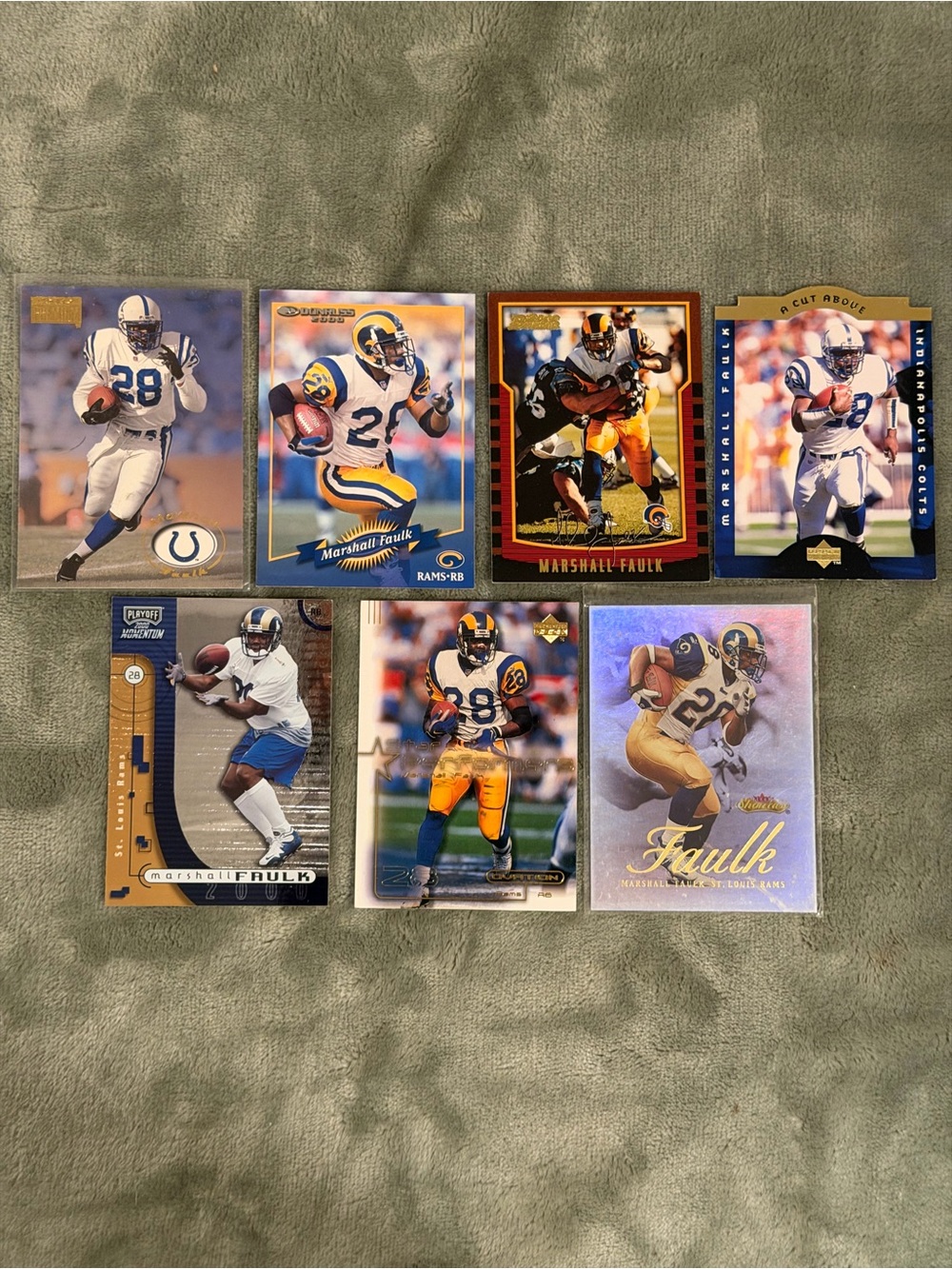 Marshall Faulk Football Card Lot (7) 1994 Rookie RC Inserts Colts Rams HOF NM